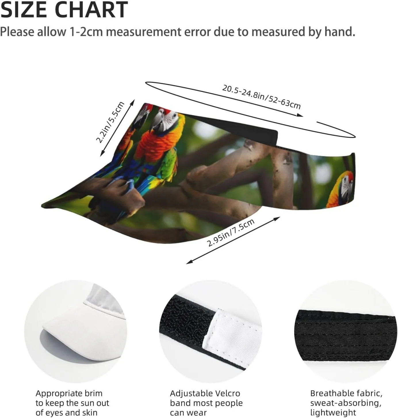 Healthy Food Sun Visor Hats,Open Top Hat for Women and Men,Fishing-Hats,Adult Sunscreen Visor Cap