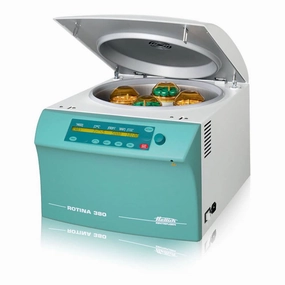 Hettich 380Plate Model Rotina 380 Plate Benchtop Centrifuge Package, 2-Place Swing-Out Rotor, 5,000 rpm, Non-Refrigerated, 115V