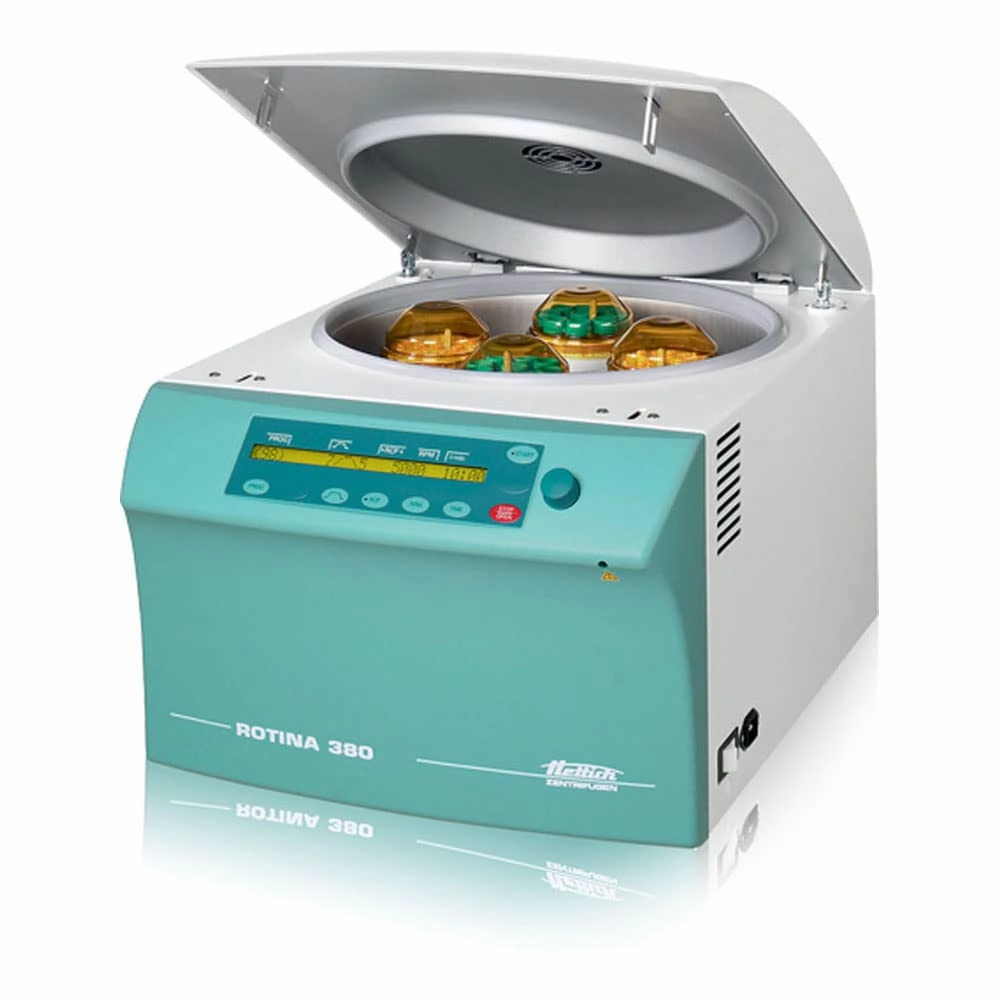 Hettich 380Plate Model Rotina 380 Plate Benchtop Centrifuge Package, 2-Place Swing-Out Rotor, 5,000 rpm, Non-Refrigerated, 115V