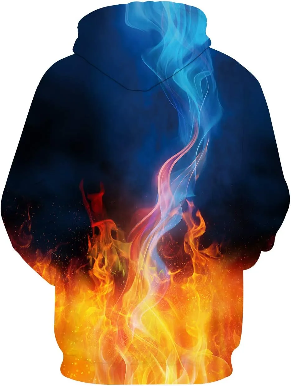 Hgvoetty Unisex 3D Novelty Hoodies for Men Women Cool Graphic Pullover Sweatshirts with Pockets
