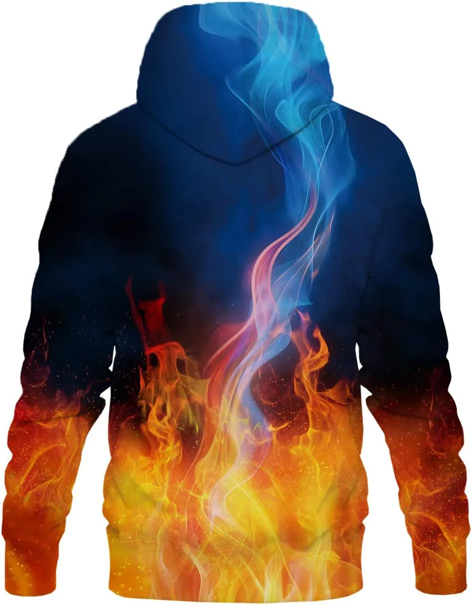 Hgvoetty Unisex 3D Novelty Hoodies for Men Women Cool Graphic Pullover Sweatshirts with Pockets