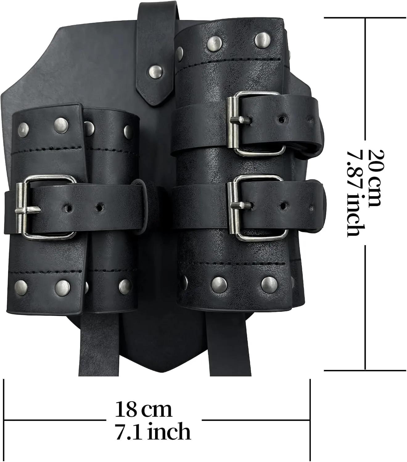 HiiFeuer Medieval Faux Leather Double Back Sword Frog, Mercenary Adjustable Sword Holster, Middle Ages Back Sword Holster