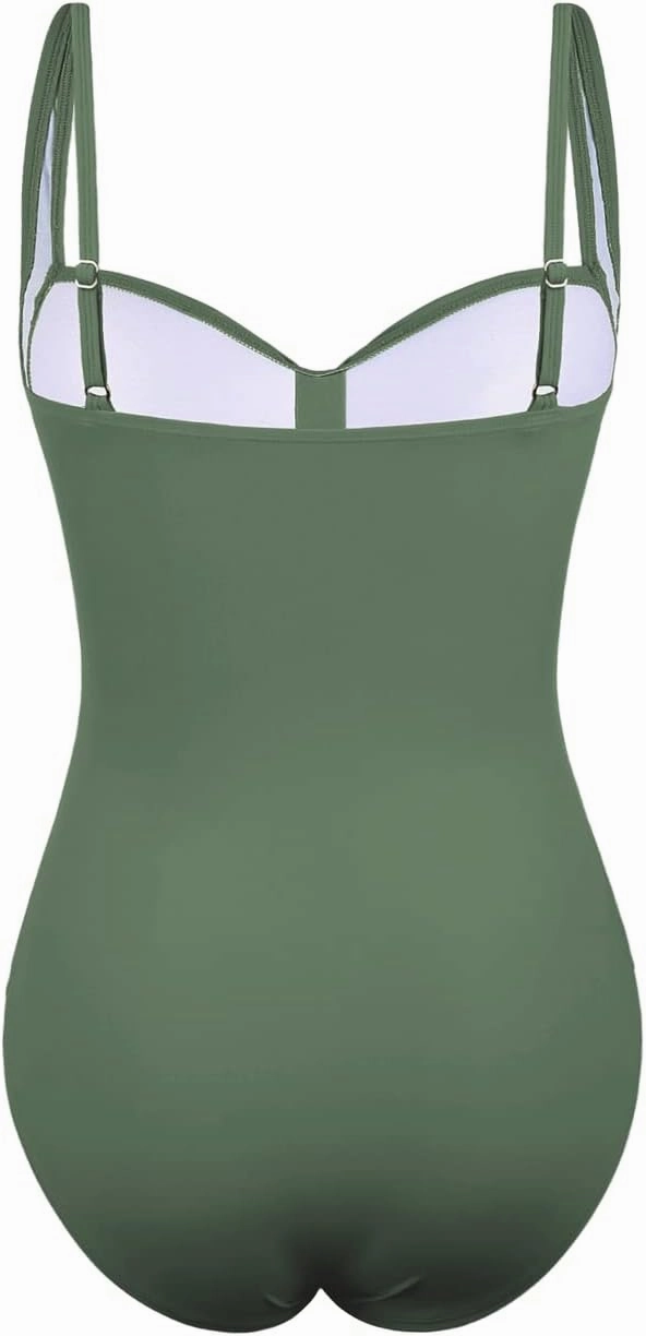 Hilor Women's Tummy Control One Piece Swimsuits Front Twist Bathing Suits Slimming Monokini Swimwear