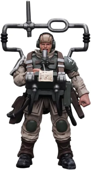 HiPlay JoyToy Warhammer 40K Collectible Figure: Astra Militarum Cadian Command Squad Veteran with Master Vox 1:18 Scale Action Figures JT7912 (Veteran with Master Vox)