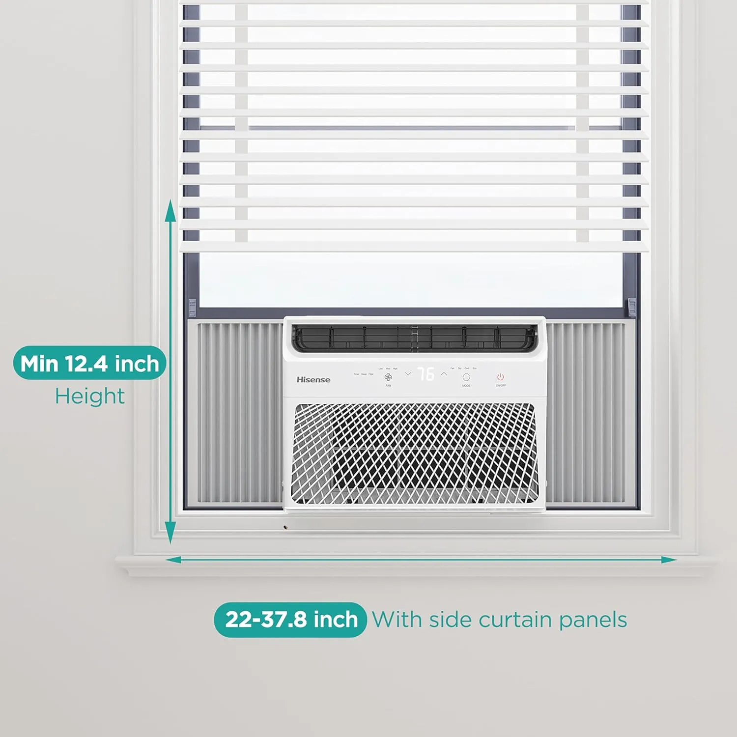 Hisense AHW0621CR1W 6,000 Air Conditioner and Dehumidifier with Remote Control, 115V, Window AC Unit for Apartment, Dorm, Small Rooms up to 250 Square Feet in White, 6000 BTU