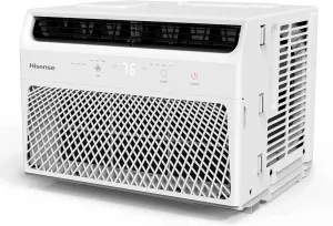 Hisense AHW0621CR1W 6,000 Air Conditioner and Dehumidifier with Remote Control, 115V, Window AC Unit for Apartment, Dorm, Small Rooms up to 250 Square Feet in White, 6000 BTU