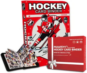 Hockey Card Binder with Sleeves - 900 Pockets 3-Ring Metal Card Holder Protector Album,Gift for Hockey Fans, Kids & Adults, Ideal for Trading Card Storage & Display