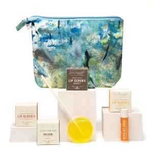 Honey Kissed Lip Care Kit - Luxury Hydrating Lip Treatment Set, All-Natural & Organic Lip Care Essentials - Moisturizing Lip Care Kit with Custom Art Bag - Handmade in USA