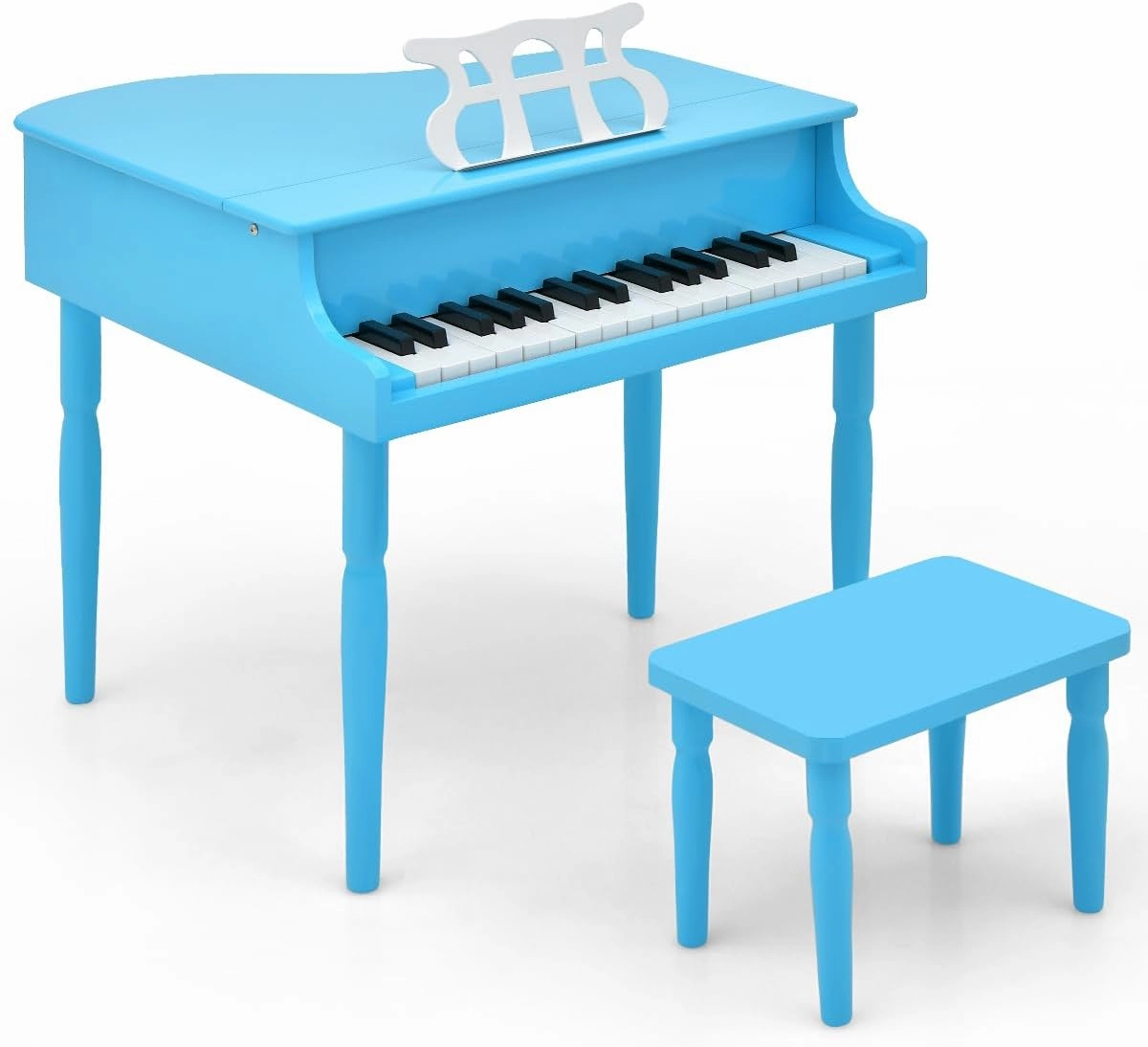 HONEY JOY Classical Kids Piano, 30-Key Mini Grand Piano with Music Stand and Bench, Wooden Musical Instrument Toy with Lid & Music Rack, Gift for Boys Girls Ages 3  …