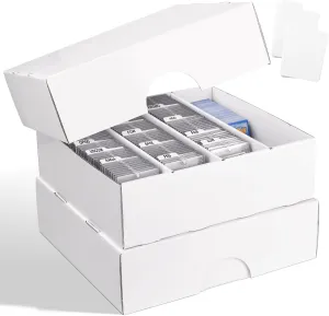 HOXHA Trading Card Storage Box - Waterproof Organizer for TCG, MTG, Sports Cards Heavy-Duty Archival Box with Dividers Collectors Storage Solution,2Pack