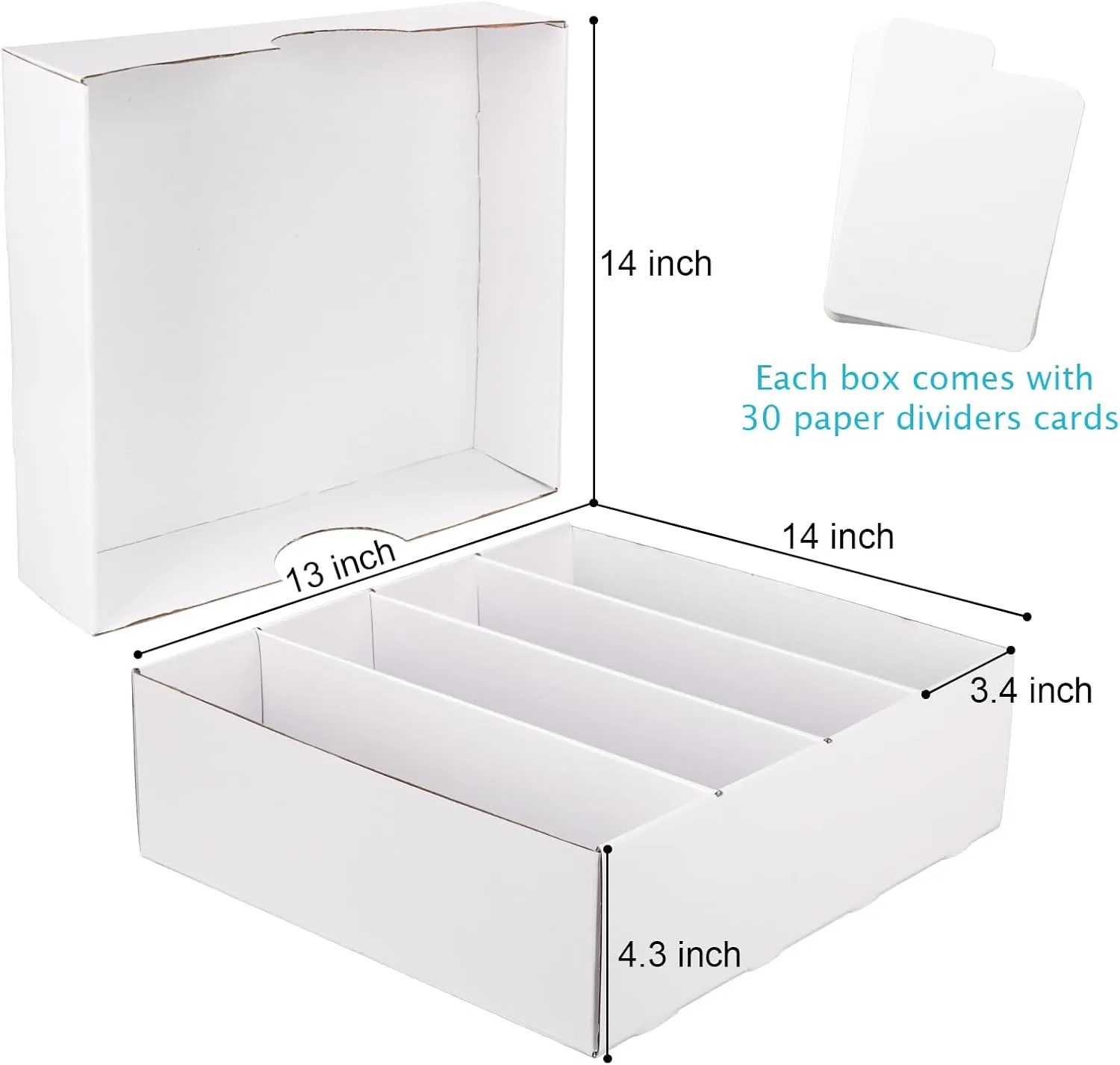 HOXHA Trading Card Storage Box - Waterproof Organizer for TCG, MTG, Sports Cards Heavy-Duty Archival Box with Dividers Collectors Storage Solution,4Pack