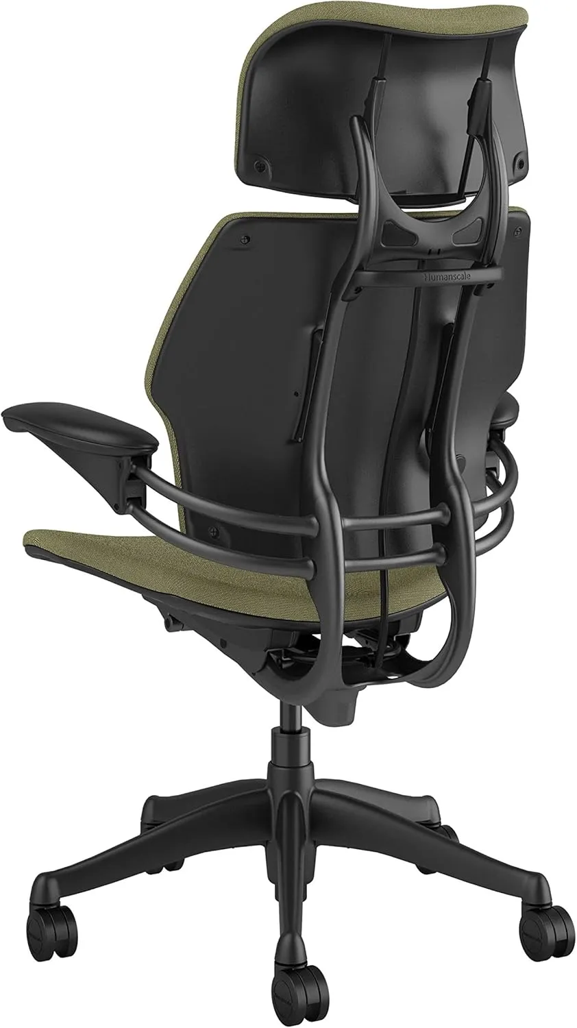 Humanscale Freedom Office Chair with Headrest - Ergonomic Work Chair with Advanced Highly Adjustable Duron Arms and Gel Seat - Wheels for Hard Flooring - Ash Fourtis Fabric