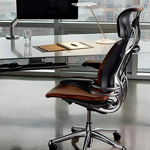 Humanscale Freedom Office Chair with Headrest - Ergonomic Work Chair with Standard Height Adjustable Duron Arms - Wheels for Carpet - Graphite Frame with Eggplant Lotus Fabric