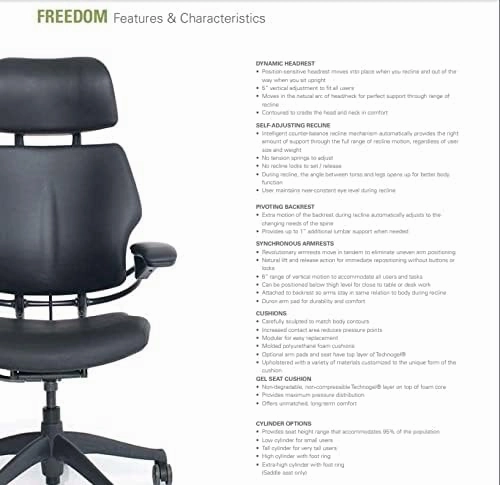 Humanscale Freedom Office Chair with Headrest - Ergonomic Work Chair with Standard Height Adjustable Duron Arms - Wheels for Carpet - Graphite Frame with White Lotus Fabric