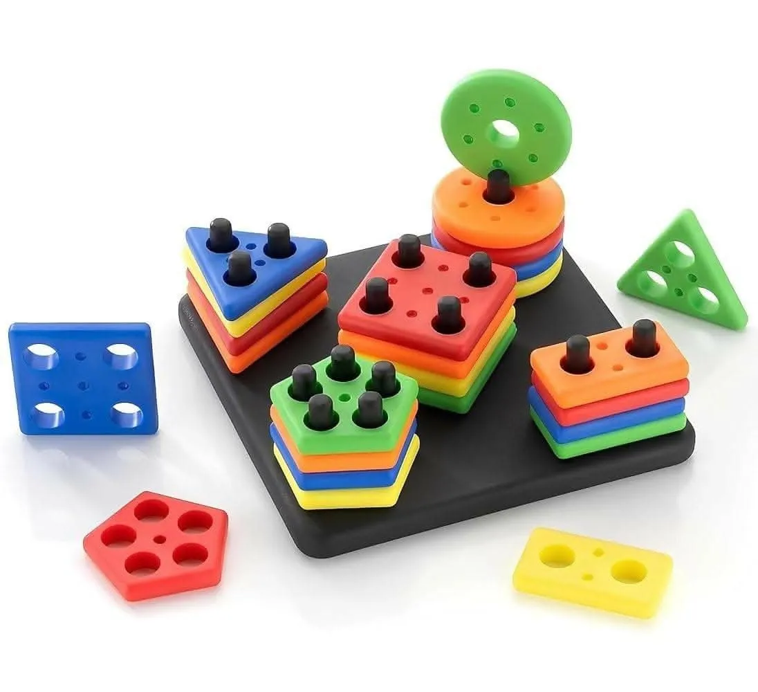 Humming Bird Toys Geometrics Educational & Learning Square Shape Sorter Toys for Kids