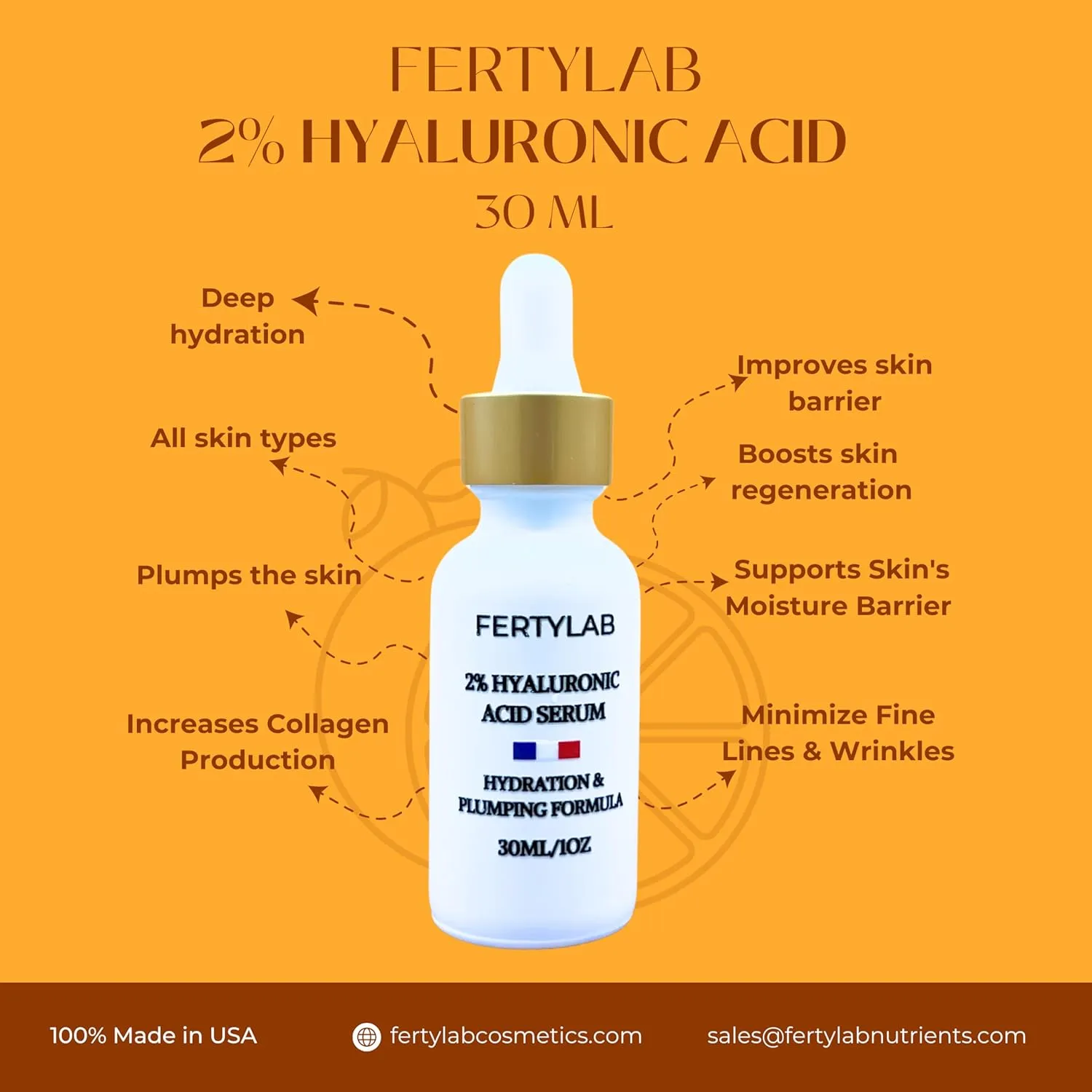 Hyaluronic Acid Serum (2%) – Anti-Aging & Plumping Moisture Boost – Hydrating Facial Serum for All Skin Types – Made in USA