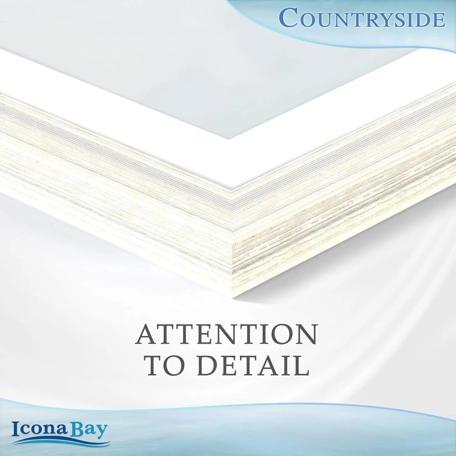 Icona Bay 8x10 Picture Frames with Mat (Alpine White, 6 Pack), French Country Style Picture Frame Set, Wall Mount or Table Top, Countryside Collection