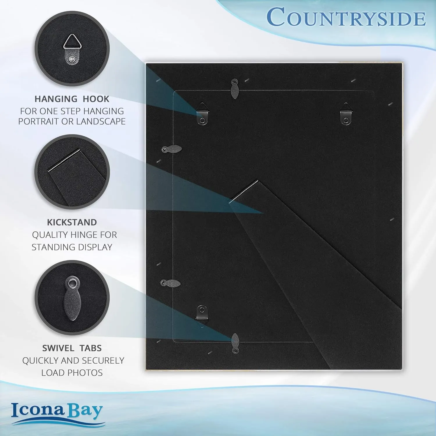 Icona Bay 8x10 Picture Frames with Mat (Alpine White, 6 Pack), French Country Style Picture Frame Set, Wall Mount or Table Top, Countryside Collection
