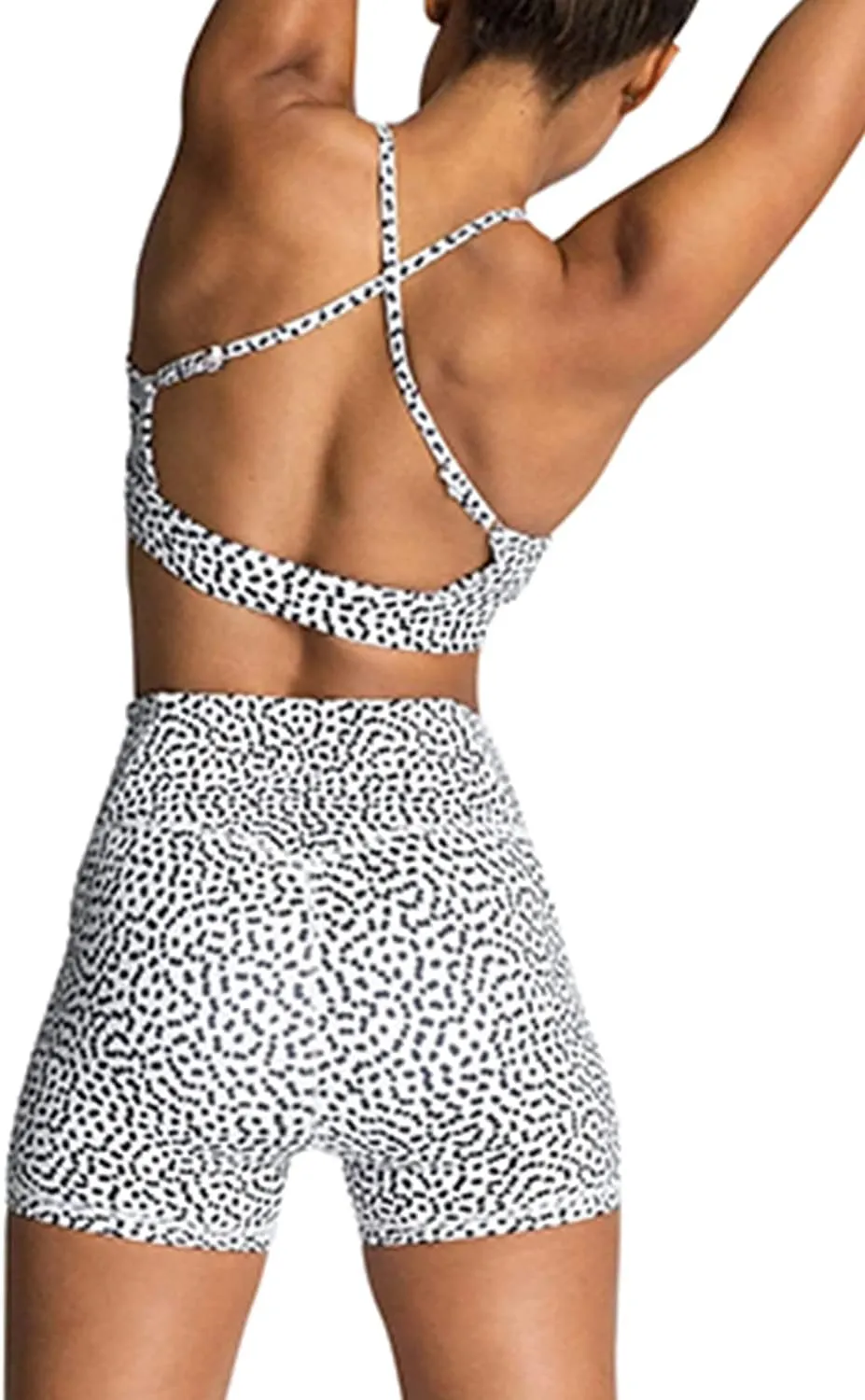 IMEKIS Women's Workout Sets 2 Piece Yoga Outfit High Waisted Biker Shorts Leggings Sports Bra Gym Fitness Clothes Tracksuit