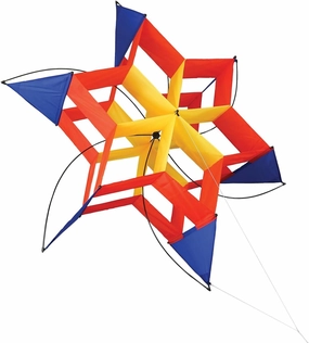 In the Breeze 3390 — Circus Cosmic Hex Kite — Colorful, Easy-Flying Cellular Kite; Kite Line Included…