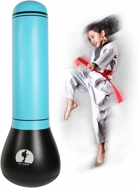 Inflatable Punching Bag for Kids Boxing Set for Practicing Karate, Taekwondo, MMA and to Relieve Pent Up Energy in Kids and Adults