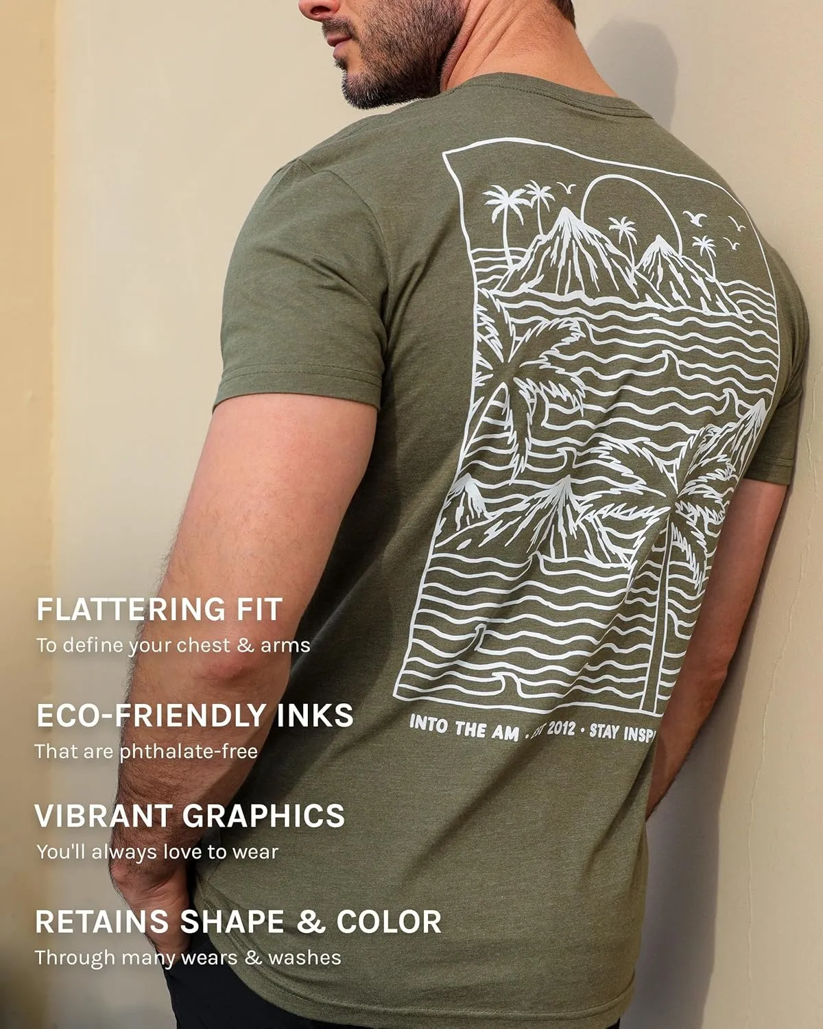 INTO THE AM Graphic Tees for Men S - 4XL Premium Short Sleeve Colorful T-Shirts Trippy Space Designs