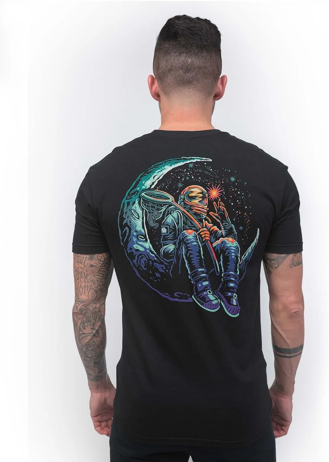 INTO THE AM Graphic Tees for Men S - 4XL Premium Short Sleeve Colorful T-Shirts Trippy Space Designs