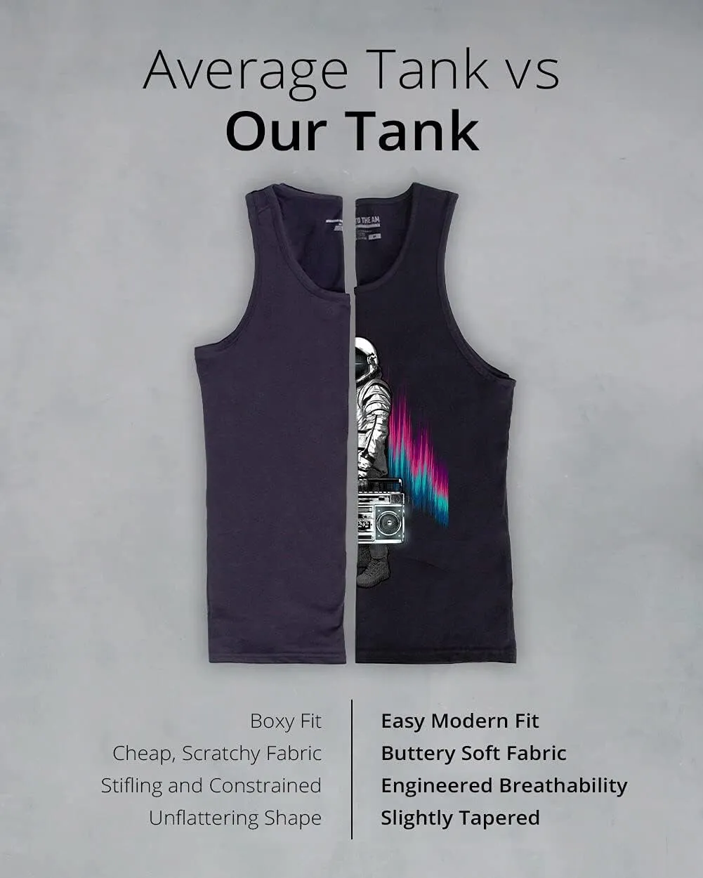 INTO THE AM Men's Graphic Tanks - Beach Summer Graphic Tank Tops for Guys S - 2XL