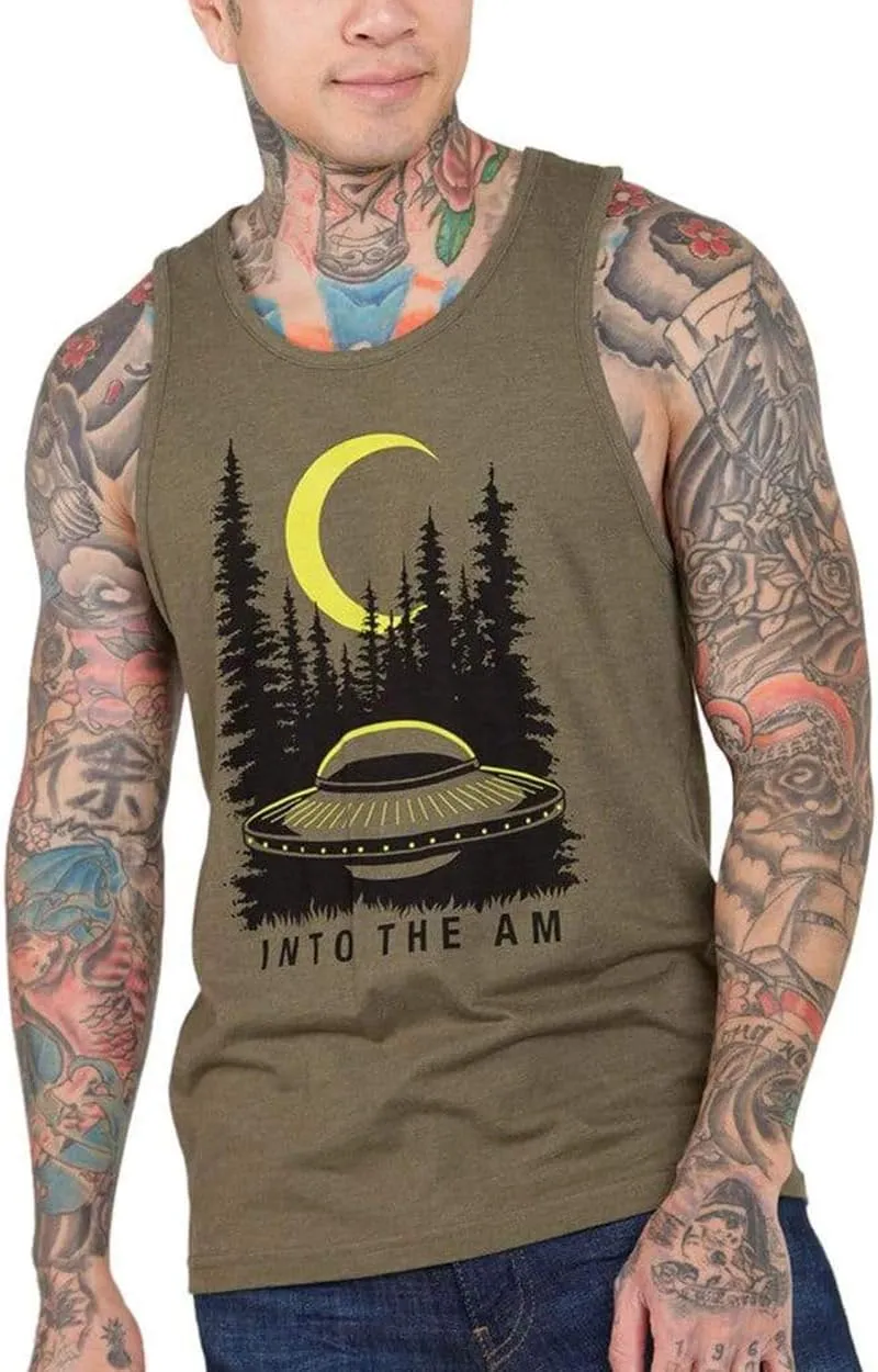 INTO THE AM Men's Graphic Tanks - Beach Summer Graphic Tank Tops for Guys S - 2XL