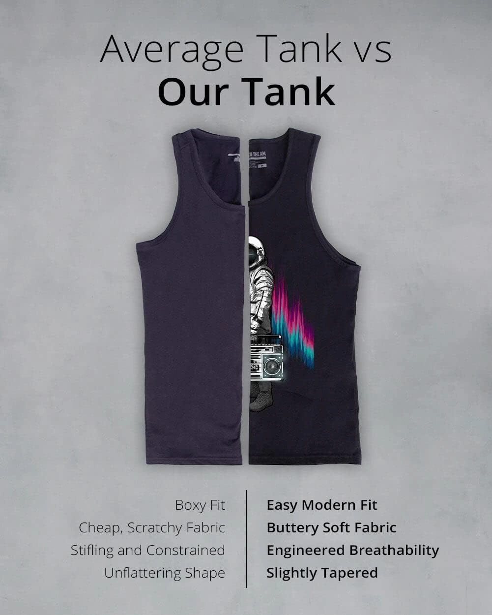 INTO THE AM Men's Graphic Tanks - Beach Summer Graphic Tank Tops for Guys S - 2XL