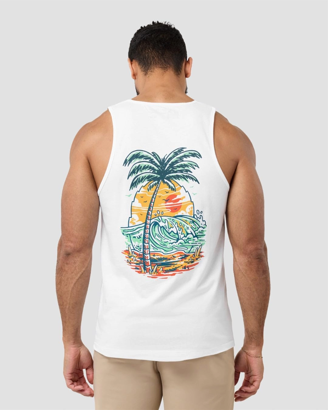 INTO THE AM Premium Graphic Tank Tops for Men - Summer Beach Men's Tanks S - 2XL