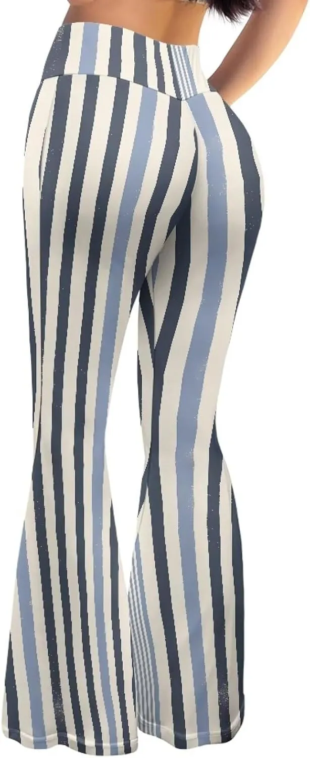 Irisjudy Women Work Leggings Snakeskin Bootcut Workout Pants, Color Flared Sweatpants Tummy Control Workout Bootleg Pants