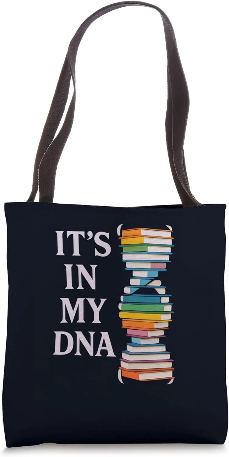 It's In My DNA Books Funny Reading Lover Bibliophile Tote Bag
