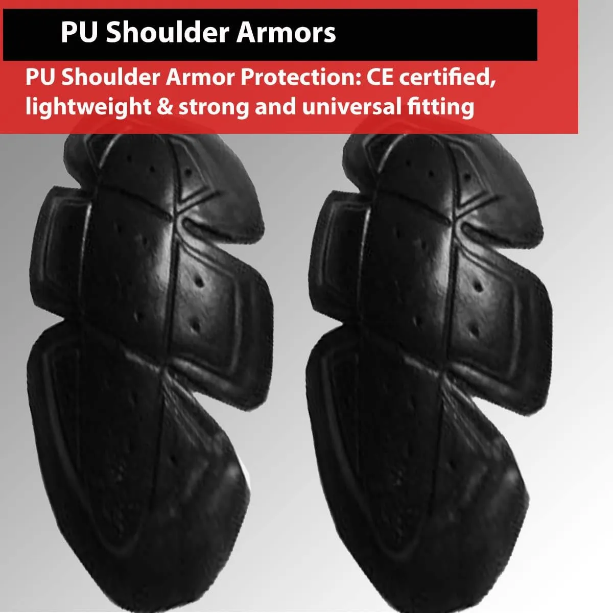 Jackets 4 Bikes Motorcycle Jacket Armor 5 PC CE Certified Level 2, Universal Fit, Shoulder Elbow Back 5PC Set Black