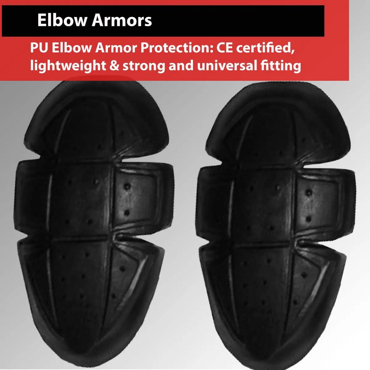 Jackets 4 Bikes Motorcycle Jacket Armor 5 PC CE Certified Level 2, Universal Fit, Shoulder Elbow Back 5PC Set Black