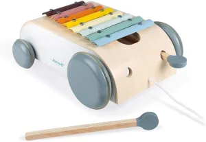 Janod - 2-in-1 Sweet Cocoon Xylo Roller Walking and Musical Toy - Ages 18 Months  - J04406