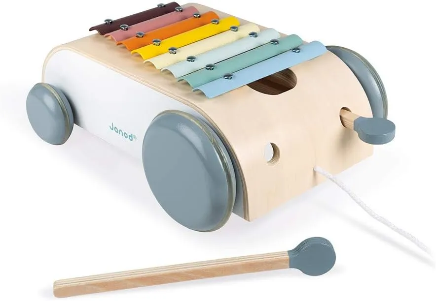 Janod - 2-in-1 Sweet Cocoon Xylo Roller Walking and Musical Toy - Ages 18 Months  - J04406