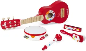 Janod Confetti 5 Piece Wood Music Live Musical Set - Vibrant Colored First Musical Instrument for Coordination and Motor Skills Ages 3 