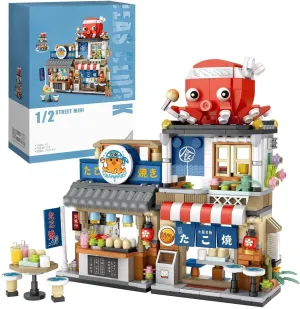 Japanese Street View Building Kits, 722 PCS Modular House Building Set Mini DIY Building Model Set, Architecture Modular Construction Set Gift for Adults and Teens