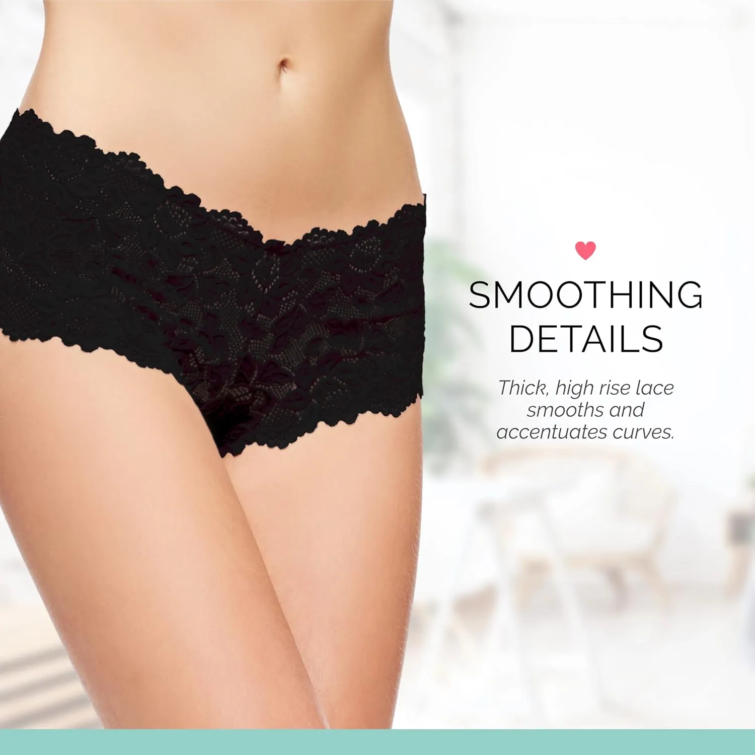 JENNY JEN Zoe 3-Pack Lace Hipster Underwear for Women, Cheeky Stretch Bikini Panties Set