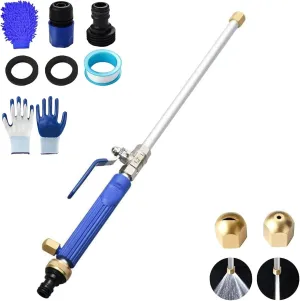 Jet Sono Power Washer, Portable Garden Hose Power Washer Hose Nozzle with 2 Different Nozzles and Hose Quick Connectors, Easily Removes Stubborn Stains(Blue,Set B)