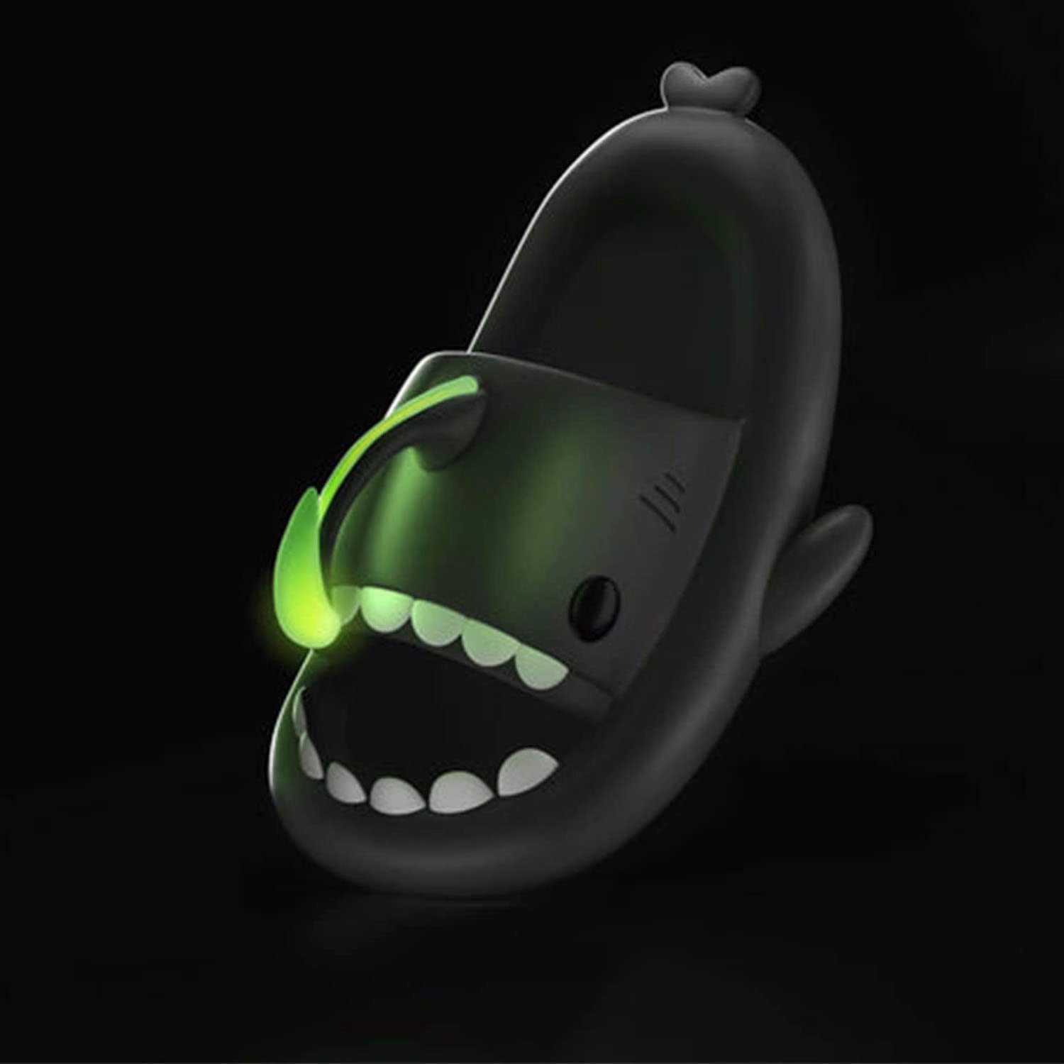 Jfxgjuv Halloween Luminous Shark Slippers, Spooky Shark Slides Glow in The Dark Halloween Shark Slides Christmas Shark Slides Santa Shark Slides Glow in The Dark for Men Women