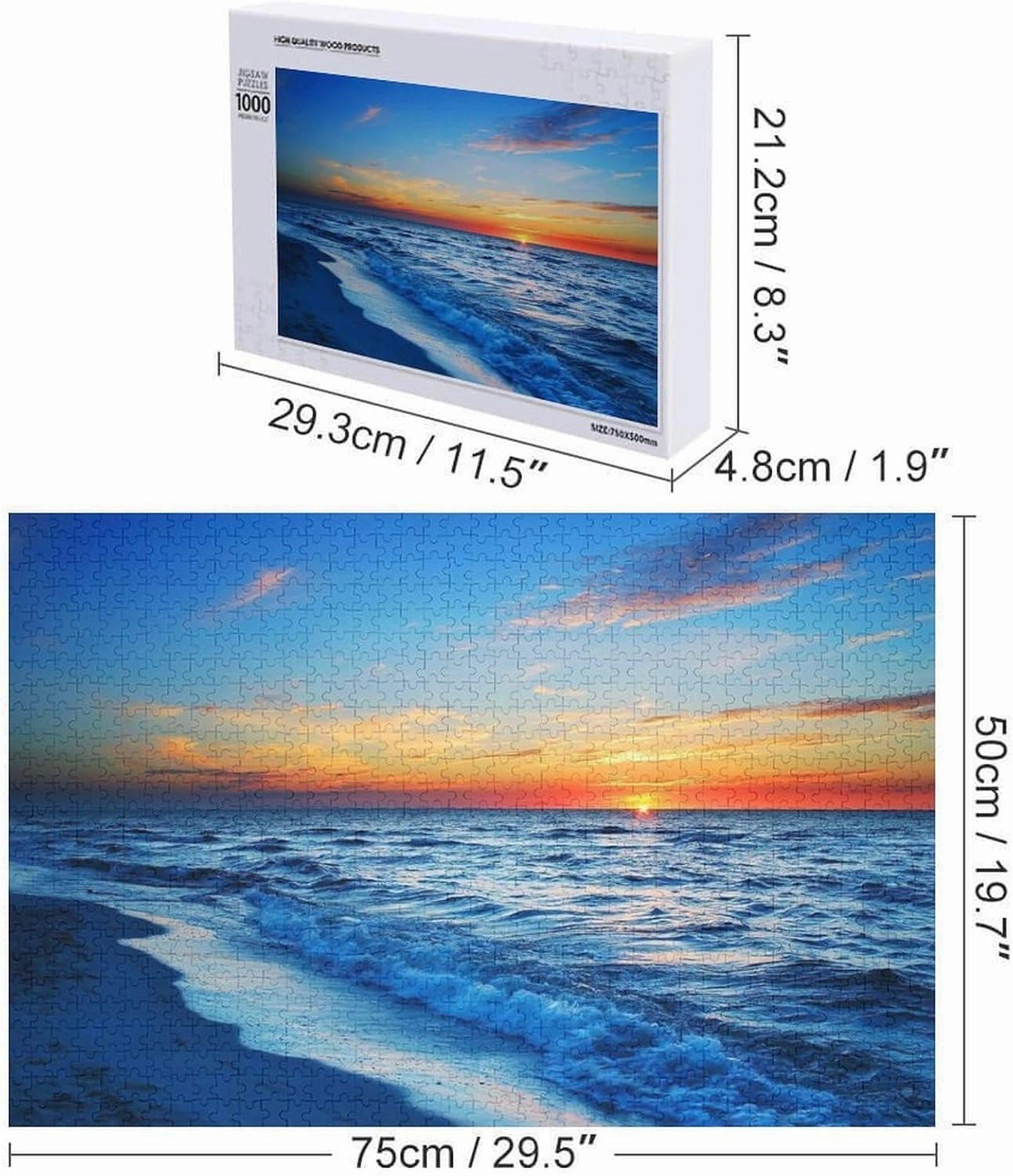 Jigsaw Puzzles - Hawaiian Sunset Beach 1000 Pieces Jigsaw Puzzle challenging and Stimulating Puzzle Game Wall Art Unique Gift