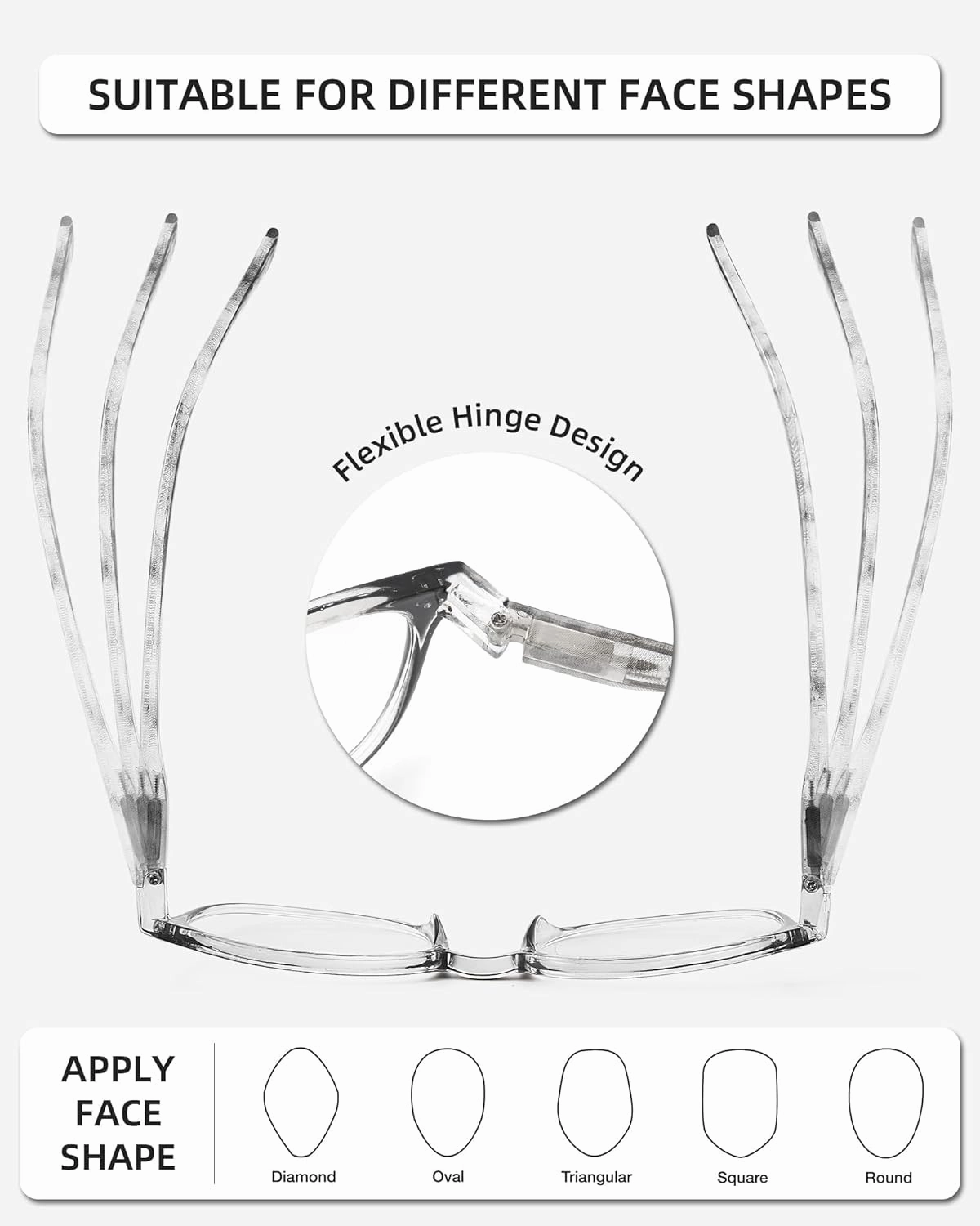 JM Reading Glasses Set of 4 Quality Spring Hinge Readers Men Women Glasses for Reading  2.5 Mix Color