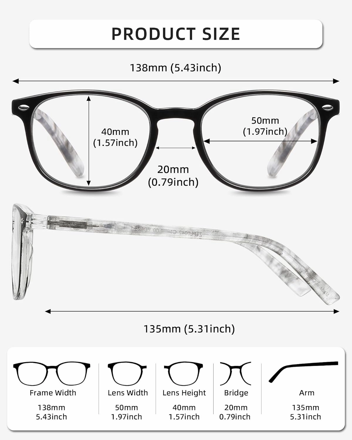 JM Reading Glasses Set of 4 Quality Spring Hinge Readers Men Women Glasses for Reading  2.5 Mix Color
