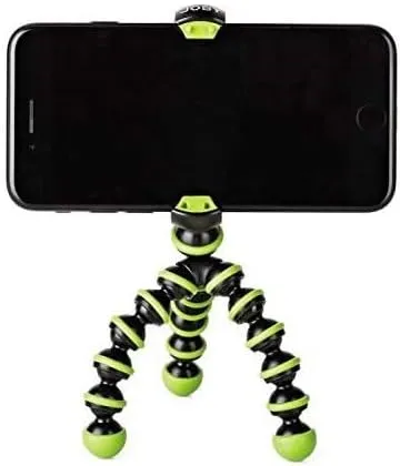 JOBY GorillaPod Mobile Mini, Flexible Mini Tripod for Smartphones, Compatible with iPhone, Android and Windows Smartphones, for Content Creation, Vlogging, Live Streaming, TIK Tok - Black and Green