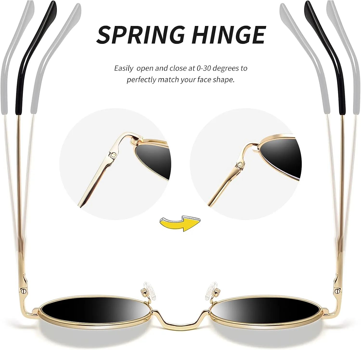 Joopin Hippie Round Sunglasses for Women Men Small Circle Sun Glasses Polarized UV400 Protection