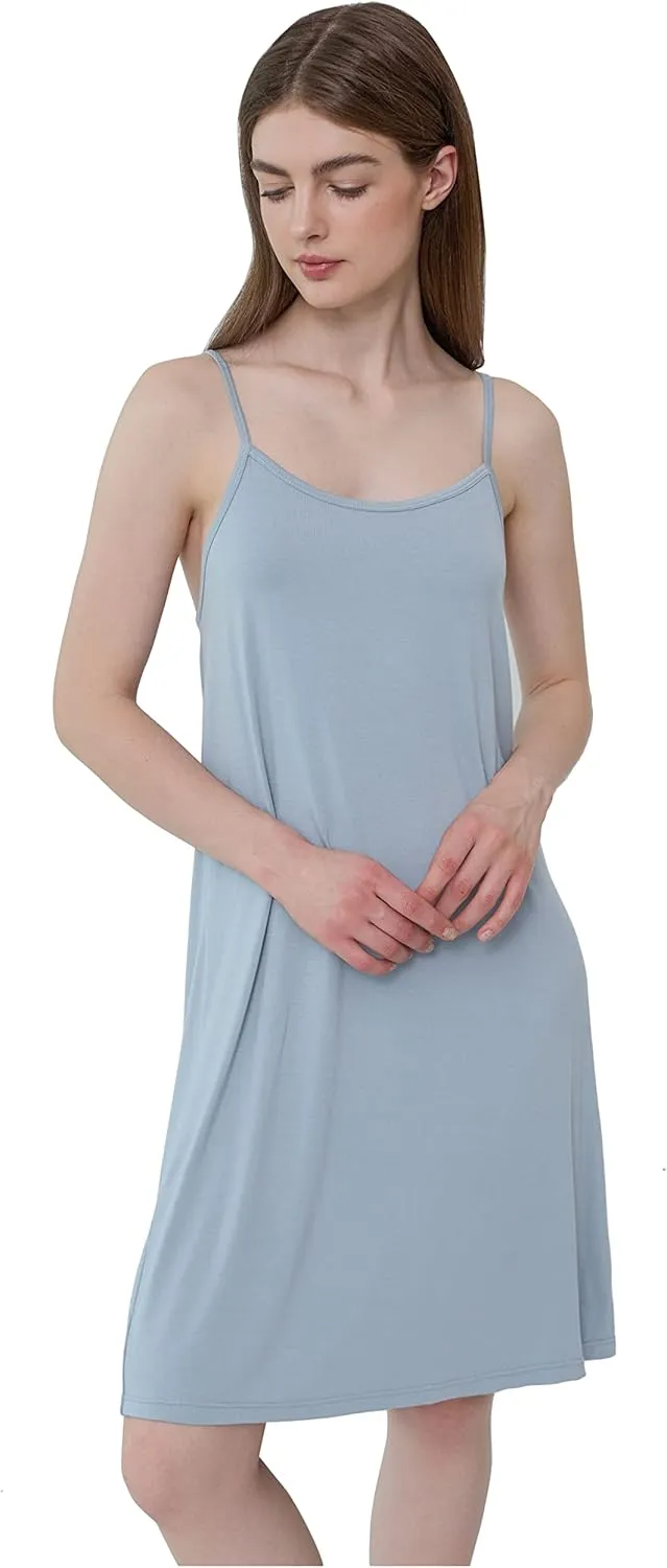 Joyaria Full Slip for Women Adjustable Spaghetti Strap Cami Under Dress Bamboo Viscose Slips Nightwears