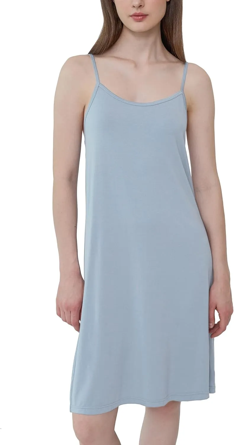 Joyaria Full Slip for Women Adjustable Spaghetti Strap Cami Under Dress Bamboo Viscose Slips Nightwears