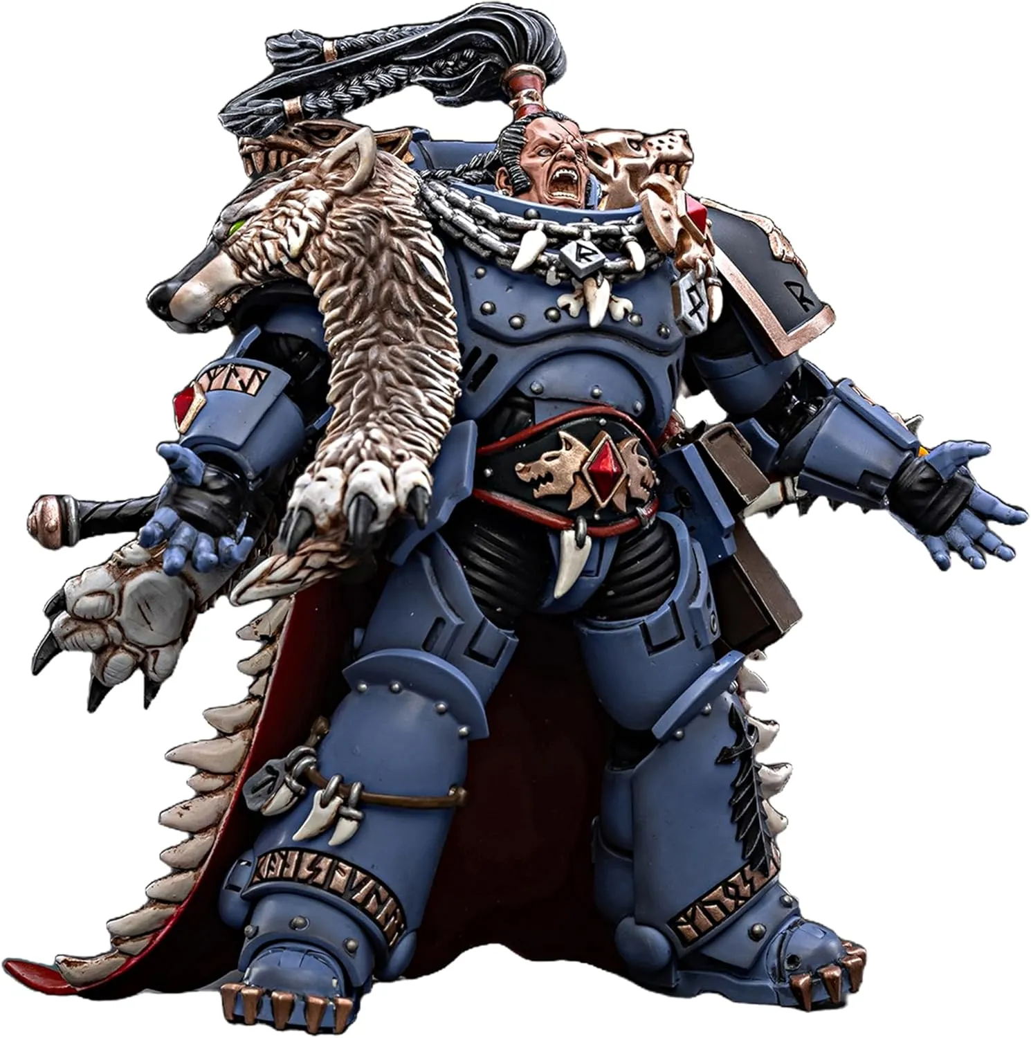 JOYTOY 1/18 Action Figure Warhammer 40,000 Space Wolves Ragnar Blackmane Ver.2 5''Tall Collectible Action Figures Kits